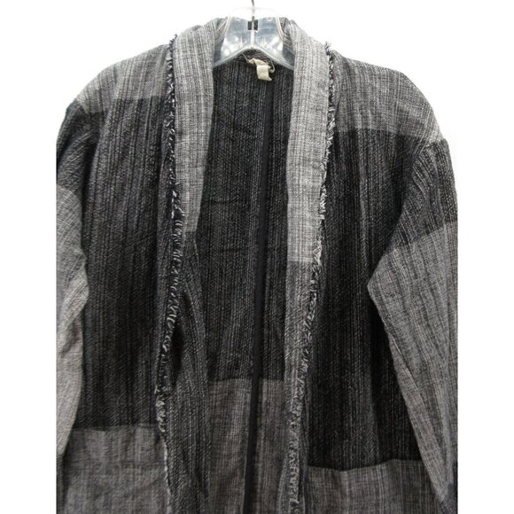 Eileen Fisher Sweater XXS XS Open Cardigan Colorblock Lagenlook Shawl - Picture 2 of 10